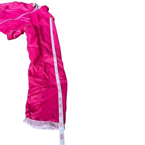 Adidas Women's Small Hot Pink Jacket Windbreaker Full Zip Reflective Strips - Picture 10 of 11